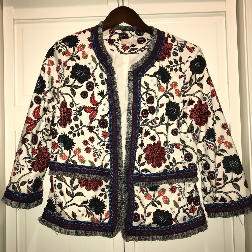 Loft Floral Fringe Cotton Jacket 8